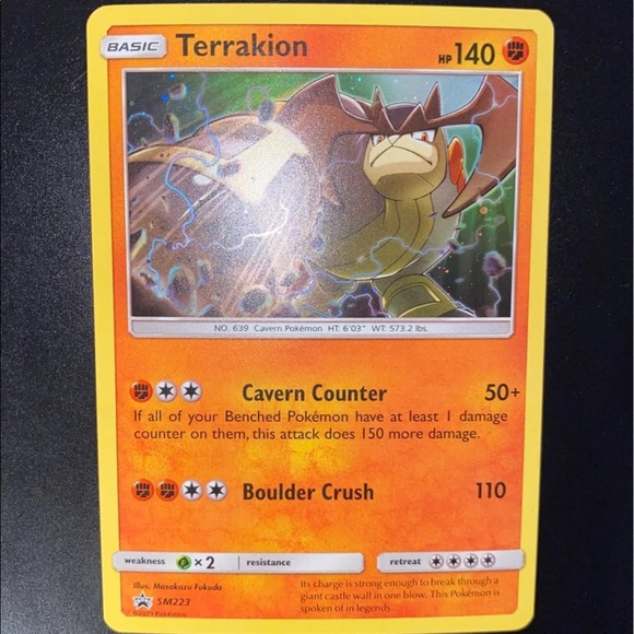 Terrakion SM223 Promo Holo Pokemon Card Near Mint Terrakion SM223 Promo Holo Pokemon Card Near Mint